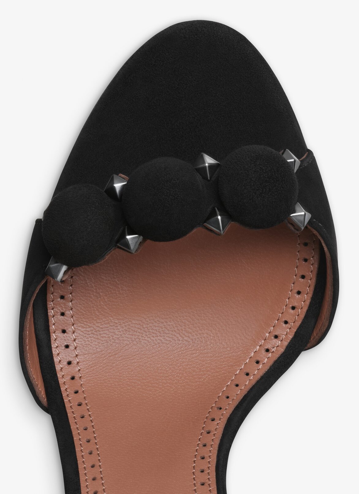 Bombe sandals in suede goatskin ALAÏA BLACK BOMBE SANDALS IN SUEDE GOATSKIN